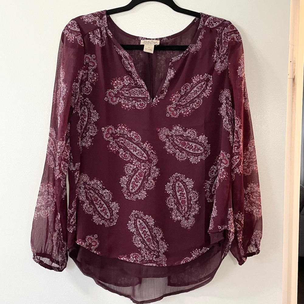 Lucky Brand Chiffon Paisley Print Blouse (NWOT)